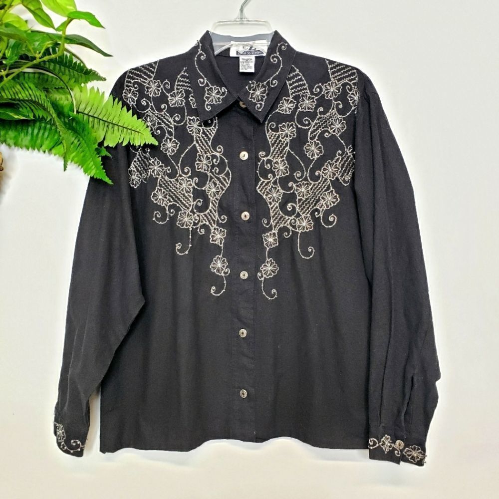 Vintage Club Z 80's Embroidery and Beading Western Size Small